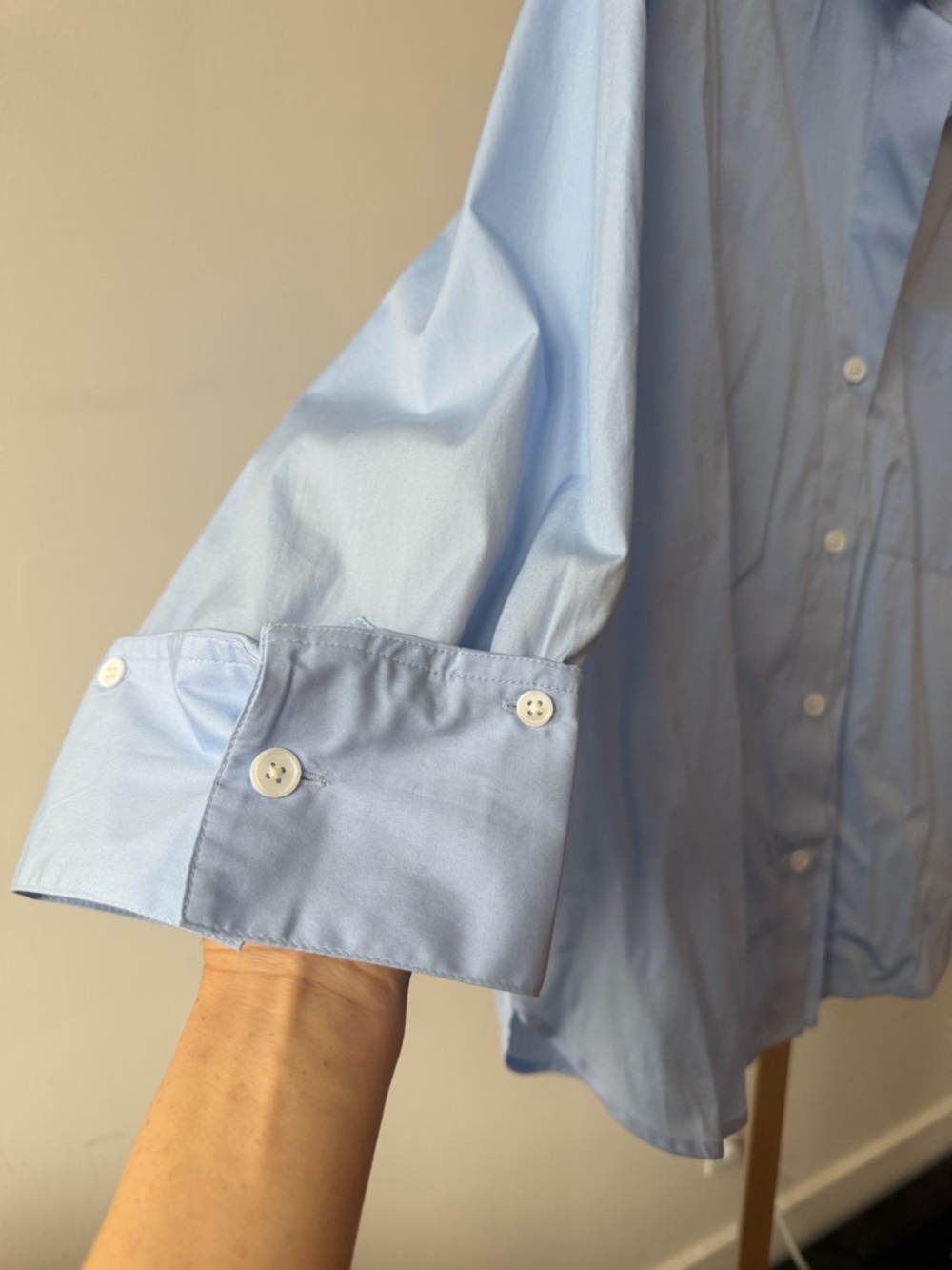 Madewell Easy Y-Neck Button-Up Shirt Peri Blue Size XL NWT - Picture 10 of 15